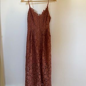 ASTR The Label Lace A Line Midi Dress